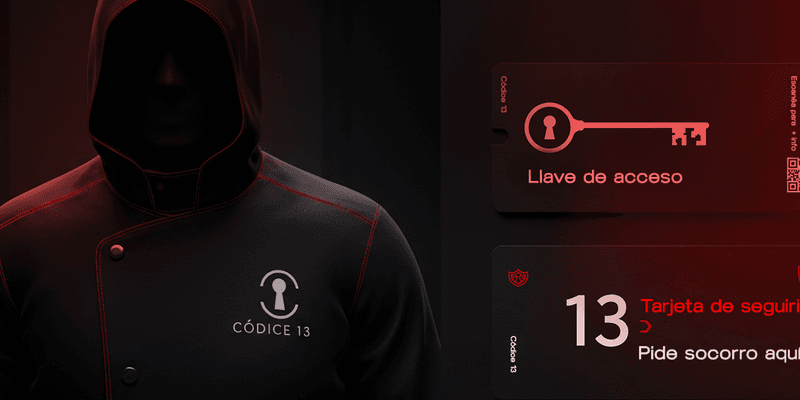 Códice 13: detalle visual de la experiencia inmersiva y branding desarrollado por DAROX